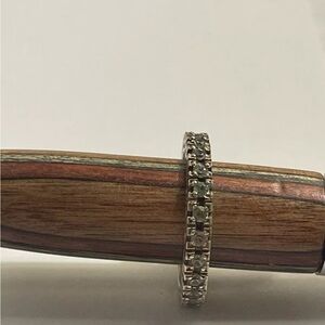 LADIES STERLING SILVER 925 CUBIC ZIRCONIA ETERNITY CZ ESTATE RING SIZE 6.75